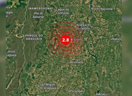 Região de Gurupi, onde foi identificado tremor de baixa magnitude durante a madrugada